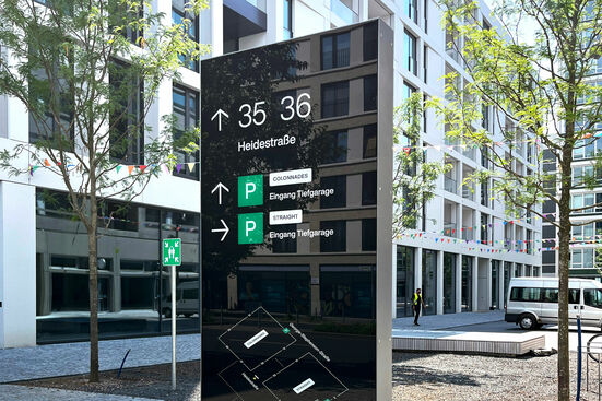 Entwurfs- und Ausführungsplanung des Wegeleitsystem Quartier Heidestraße