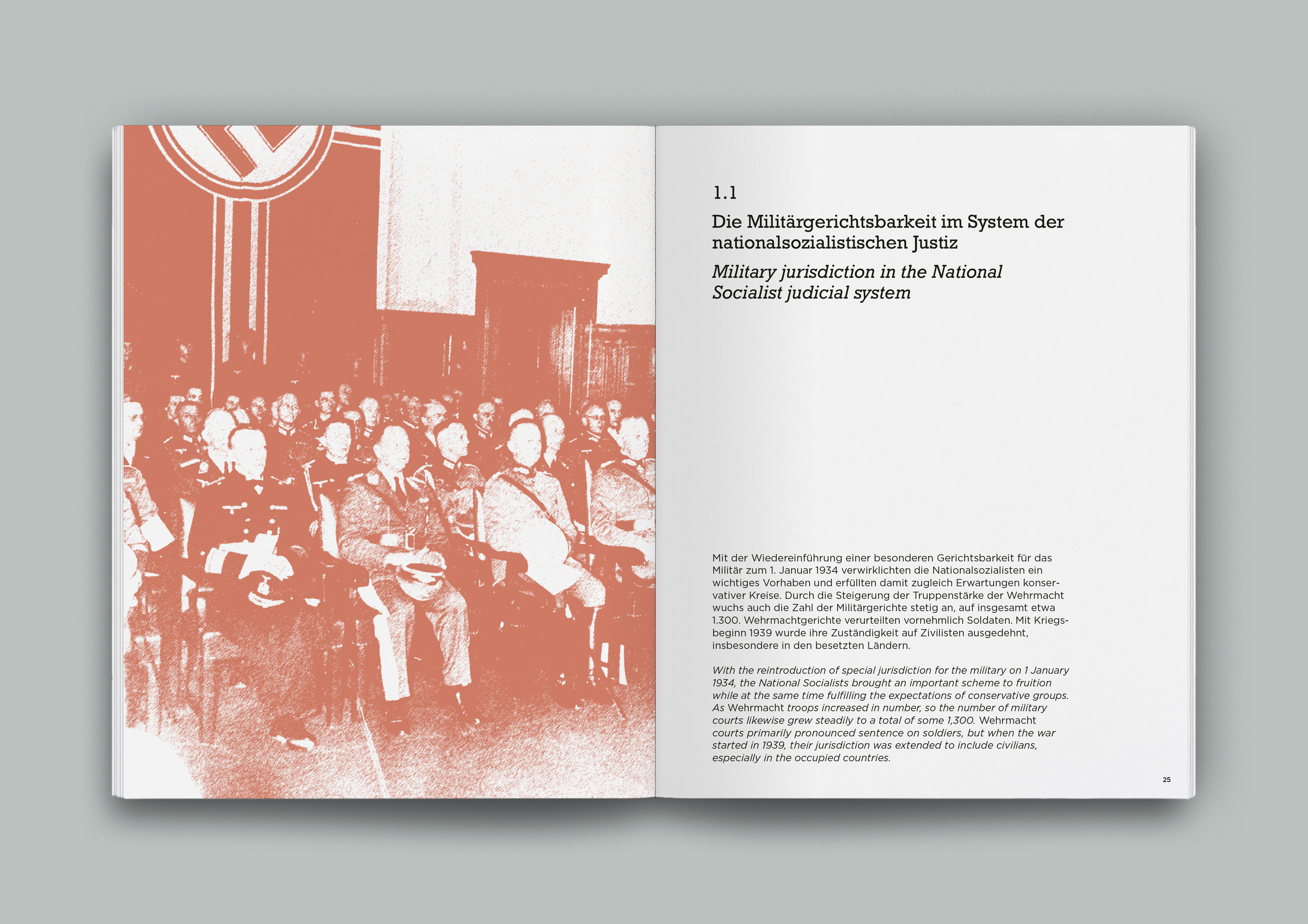 Blick in den Katalog der Ausstellung „Das Reichskriegsgericht 1936–1945“