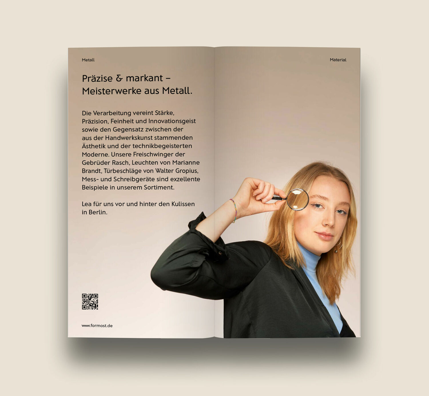 Gestaltung und Produktion des Produktkatalogs „Designbrief“ für Formost