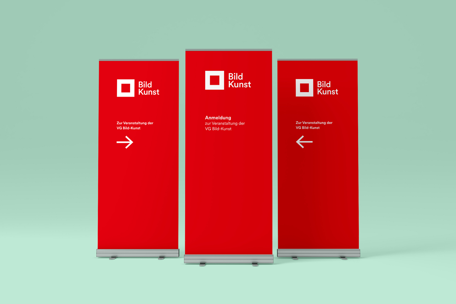 Roll-ups zu Veranstaltungen der VG Bild-Kunst