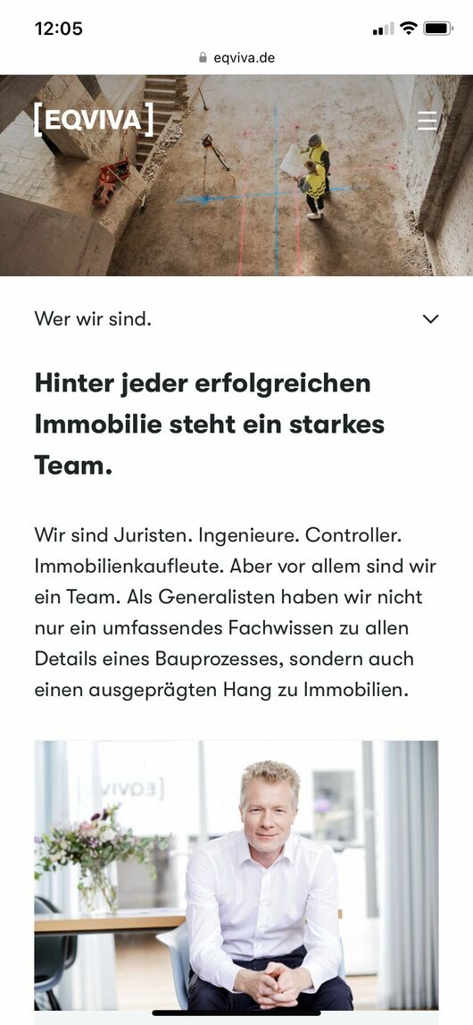 UI UX der Corporate Website für Eqviva