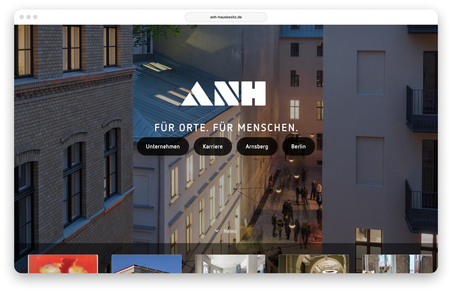ANH Website UI Screens