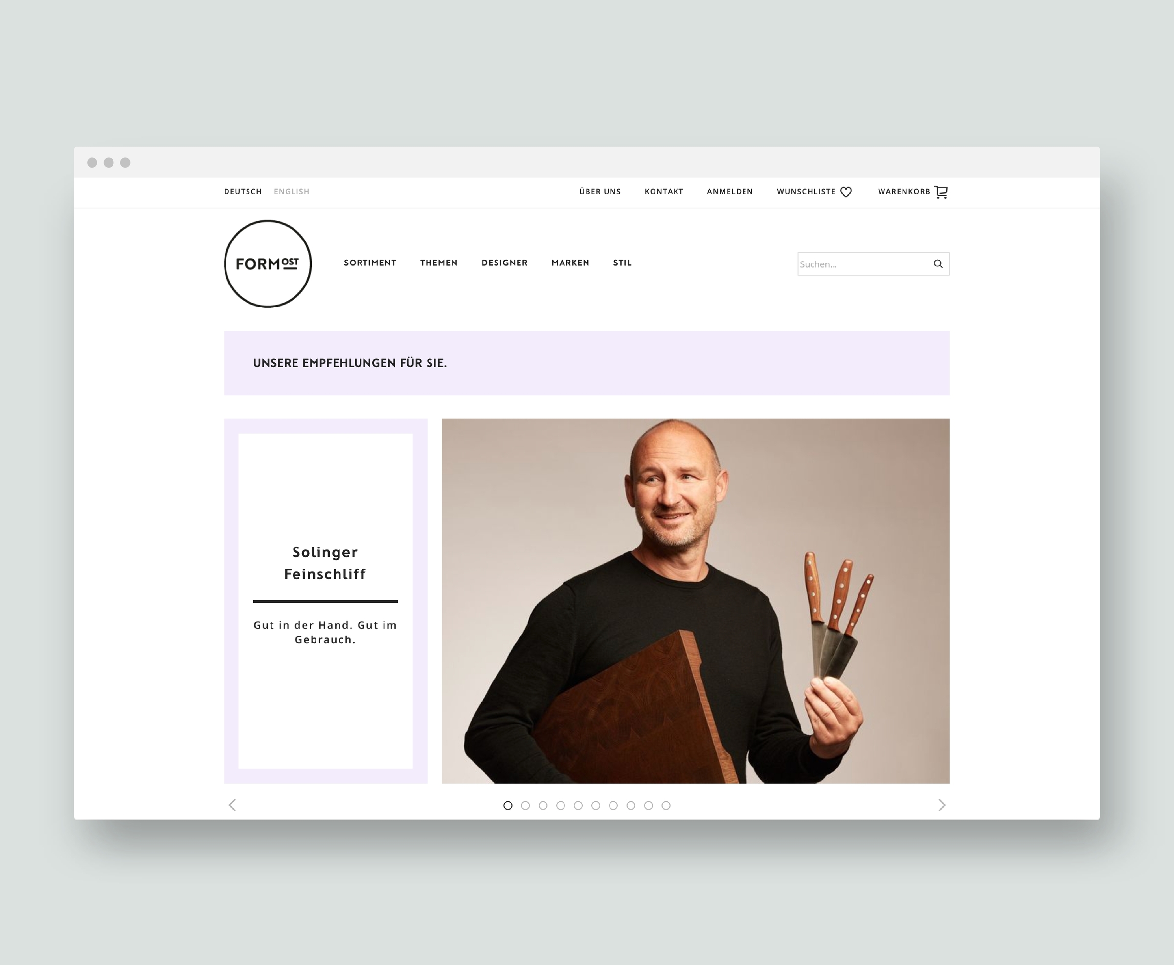 UI UX Webshop für Formost