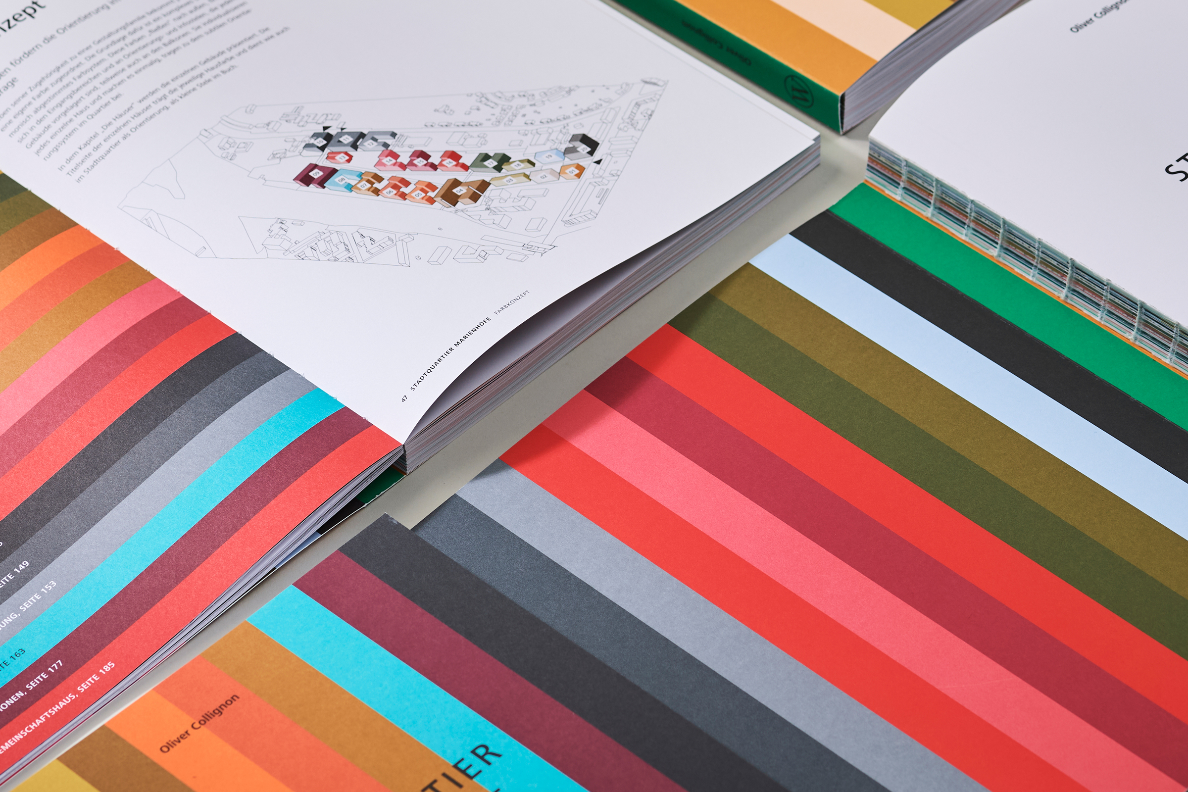 Druck und Bindung des Planungsbericht "Stadtquartier Marienhöfe" von Collignon Architektur